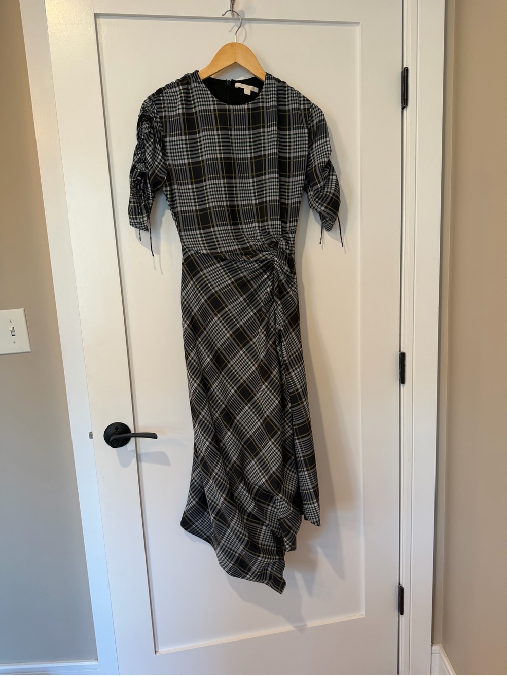 Jonathan Simkhai Asymmetrical Plaid Midi Dress